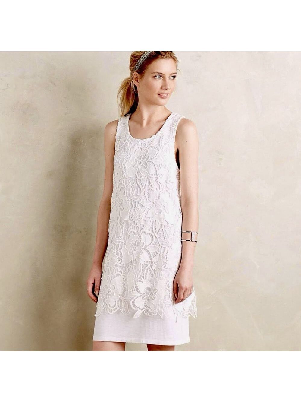 Dolan White Lace Sheath Mini Dress Small P White Lined Party Feminine Engagement